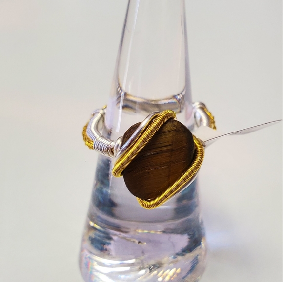 "On the prowl" Tigers eye Handmade ring size 6.5 - Picture 3 of 7